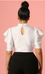 Cargar imagen en el visor de la galería, Satin puff sleeve top
