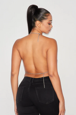Load image into Gallery viewer, Rhinestone Chain Crop Top
