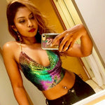 Load image into Gallery viewer, Rhinestone Chain Crop Top
