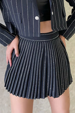 Load image into Gallery viewer, Rhinestone Pleated Skort
