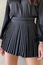 Load image into Gallery viewer, Rhinestone Pleated Skort
