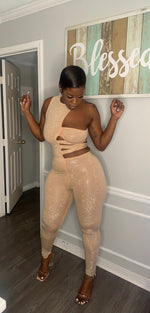 Load image into Gallery viewer, Rhinestone Cut Out Jumpsuit
