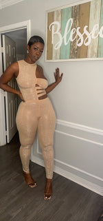 Load image into Gallery viewer, Rhinestone Cut Out Jumpsuit
