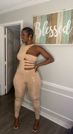 Load image into Gallery viewer, Rhinestone Cut Out Jumpsuit
