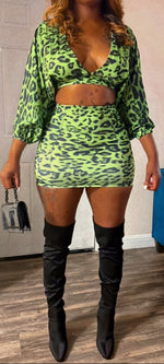 Ladda upp bild till gallerivisning, Neon Cheetah Skirt Set
